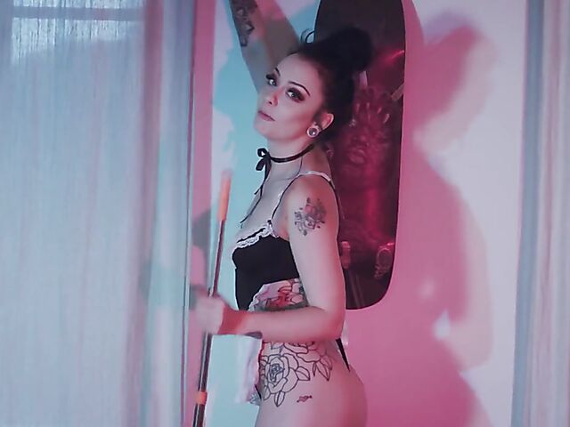 Hot maid solo and jerk off instruction to masturbate with her