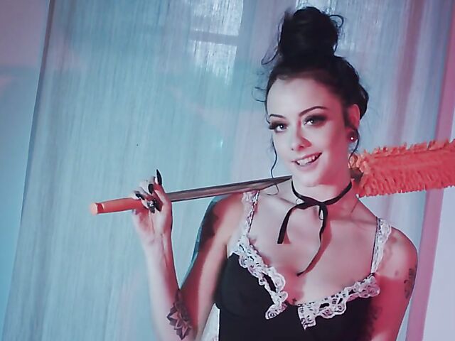 Hot maid solo and jerk off instruction to masturbate with her