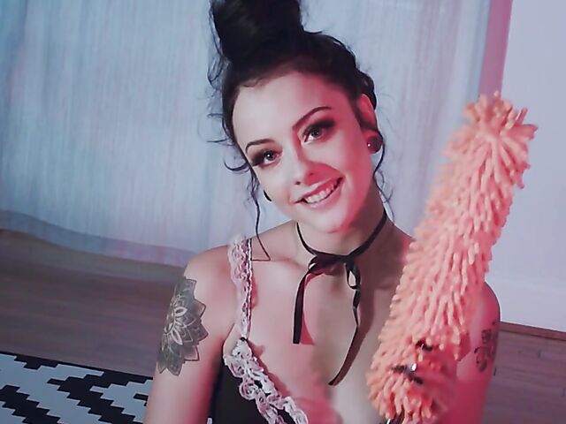 Hot maid solo and jerk off instruction to masturbate with her