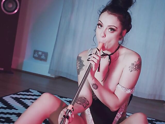 Hot maid solo and jerk off instruction to masturbate with her