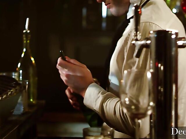 Shaved head girl Paris Amour gets shared by Catalina Ossa and Michael Vegas