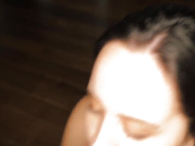 Blowjob and cum on tongue with curvy Bryci who flaunts her big hooters and nice ass first