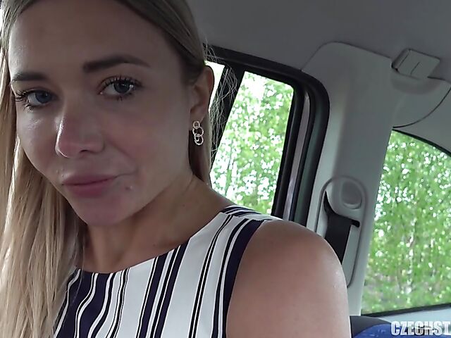Food insertions and wet and messy anal in the car POV