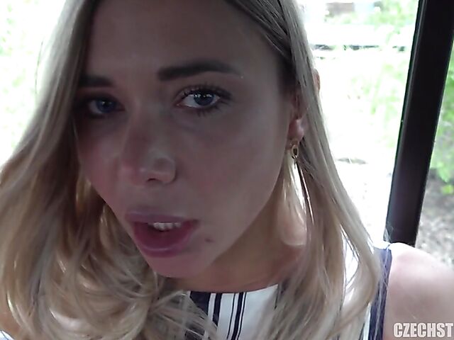 Food insertions and wet and messy anal in the car POV