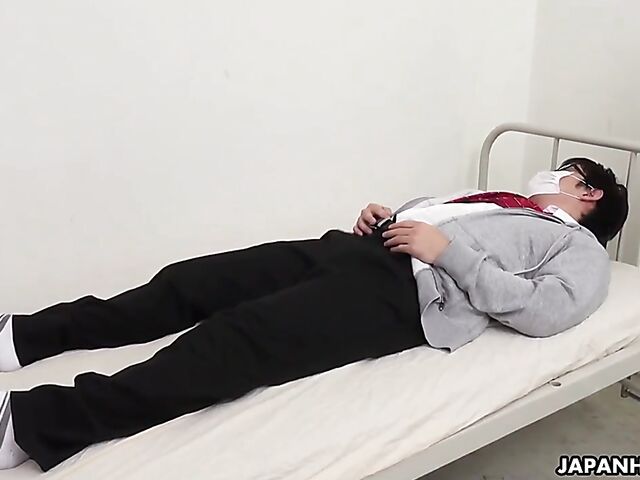 Chihiro Akino - Japanese nurse blowjob with glasses