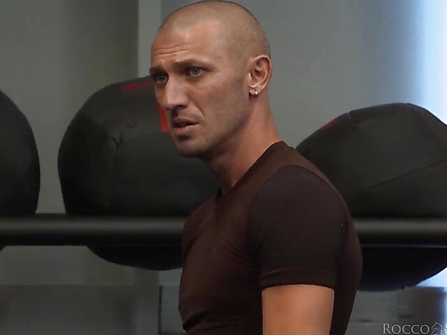 Gangbang DP and cum in mouth in the gym with fitness girl Verona Sky