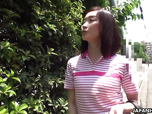 Ami Kikukawa's hairy japanese pussy fingered from your point of view