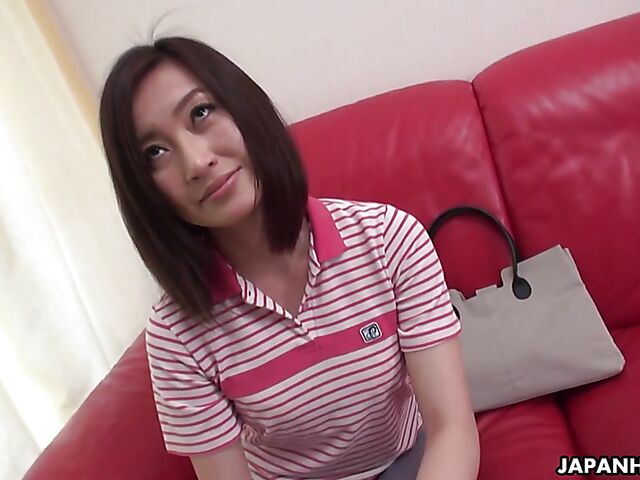 Ami Kikukawa's hairy japanese pussy fingered from your point of view