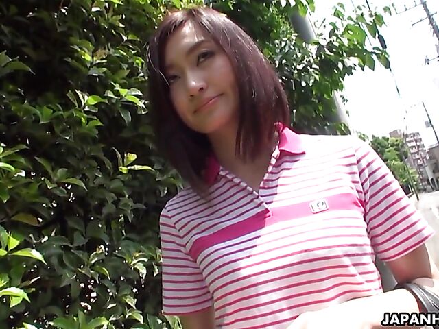 Ami Kikukawa's hairy japanese pussy fingered from your point of view