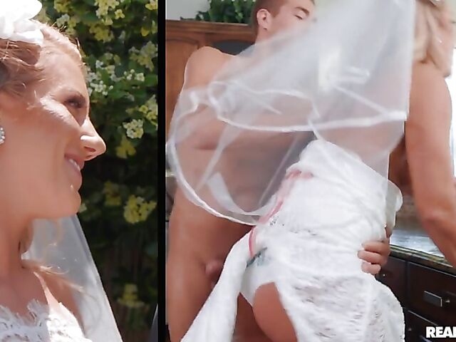 Wedding day hard fuck with blonde bride Candice Dare
