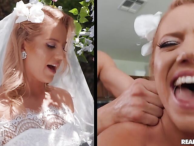 Wedding day hard fuck with blonde bride Candice Dare