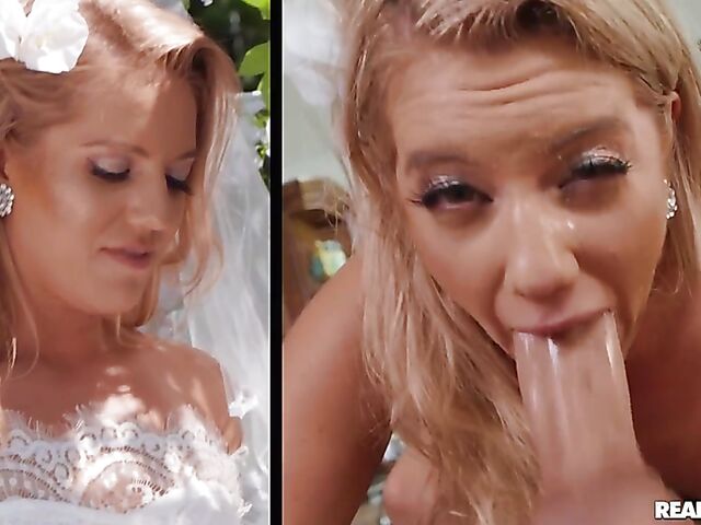 Wedding day hard fuck with blonde bride Candice Dare
