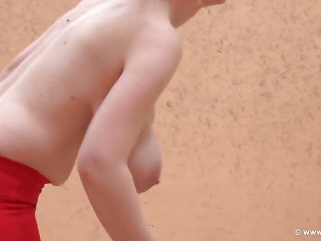 Topless squash with Casey's huge natural boobs exposed