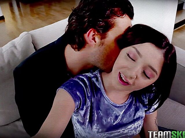 Teen petite cutie Luna Daniels is a cock addict