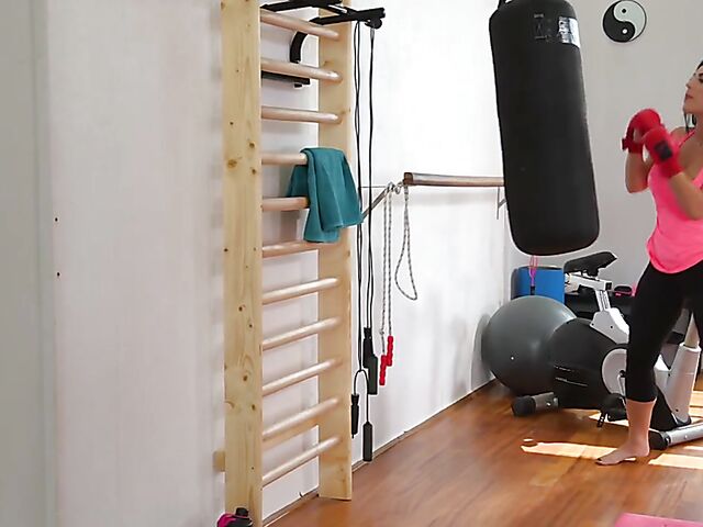 Passionate gym sex with hot bodied brunette Honey Demon