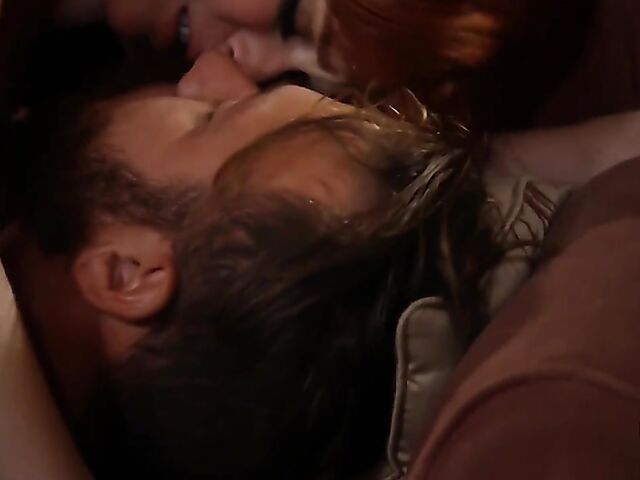 Watching busty redhead Penny Pax take a pounding