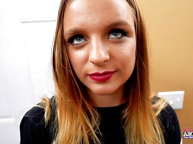 Point of view anal casting with new girl Stella