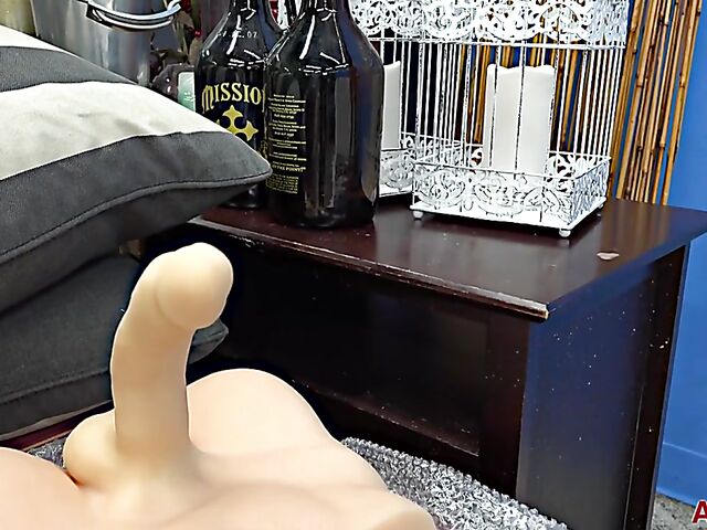 Short haired mature lady Beth Mckenna solo behind the scenes