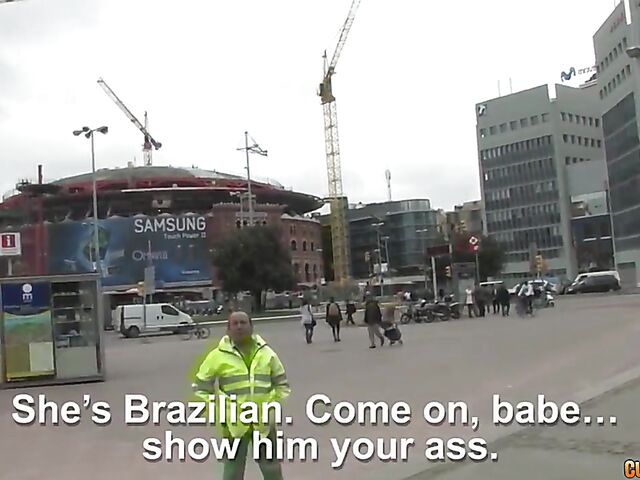 Jany Sweet shows her brazilian ass in public and fucks