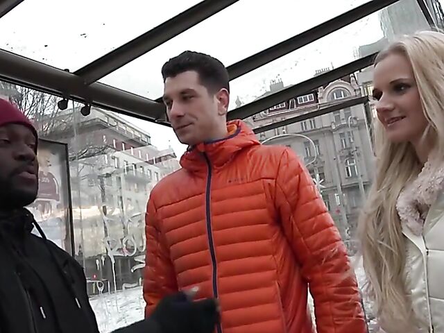 Interracial cuckold threesome with stranger's BBC in Kate Sky's asshole