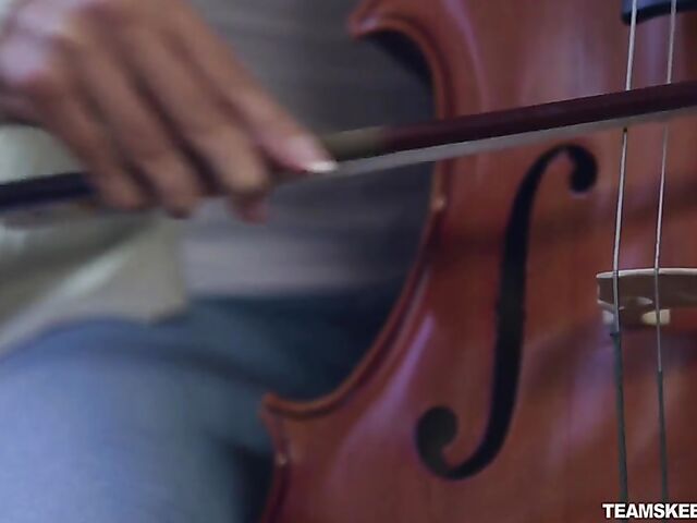 Slim red-haired cello player with small boobs Shona River needs a cock in her tight hole