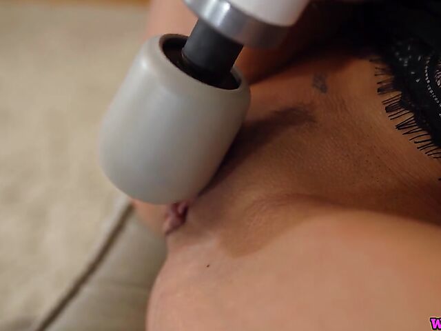 Miss Monaco - Stunning MILF big tits solo with her hitachi wand