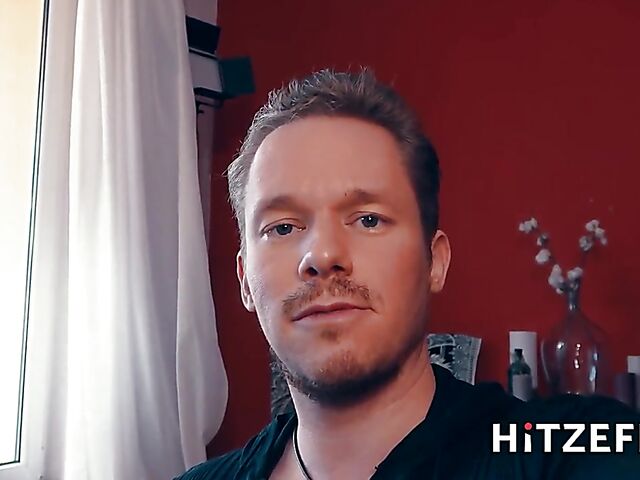 German blonde in red stockings Helena Moeller bounces on a cock POV