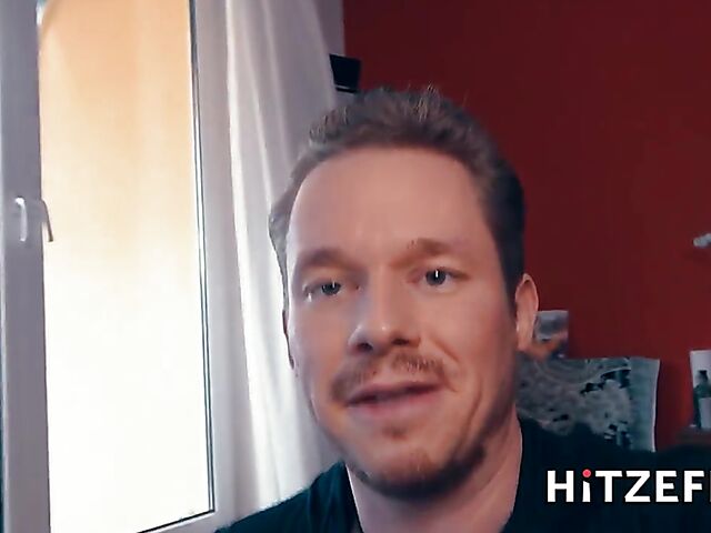 German blonde in red stockings Helena Moeller bounces on a cock POV