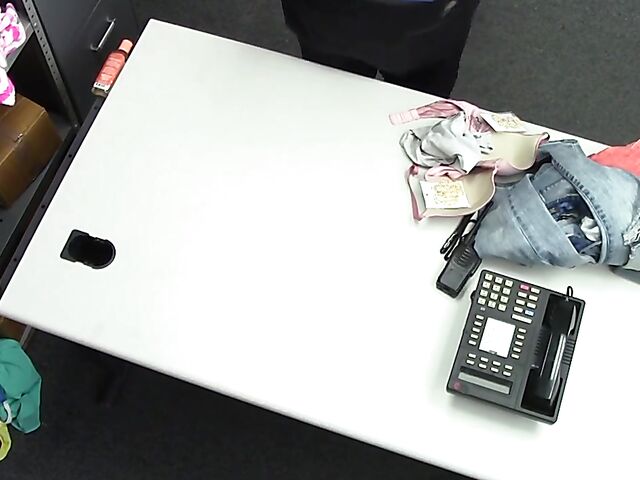 Hot redhead shoplifter Scarlett Mae is back and gets pounded again