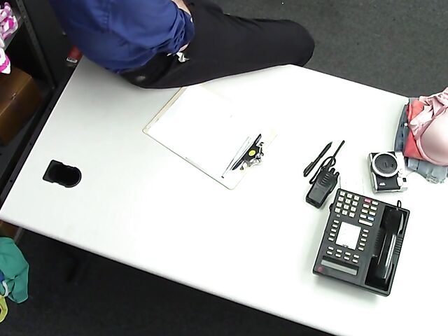 Hot redhead shoplifter Scarlett Mae is back and gets pounded again