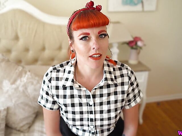 MILF redhead Auburn Fox wants you to jerk off to her pussy