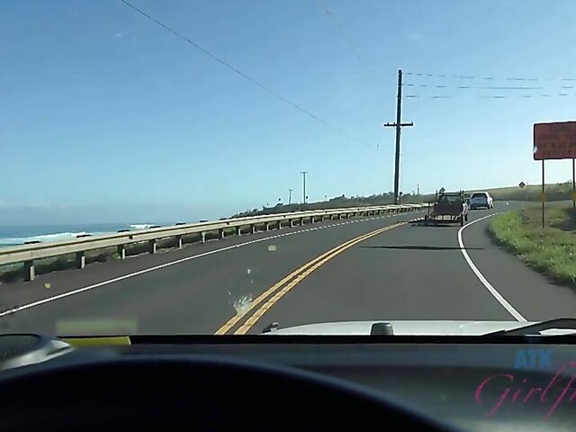 Cute POV girl Winter Jade traveling and fucking her man