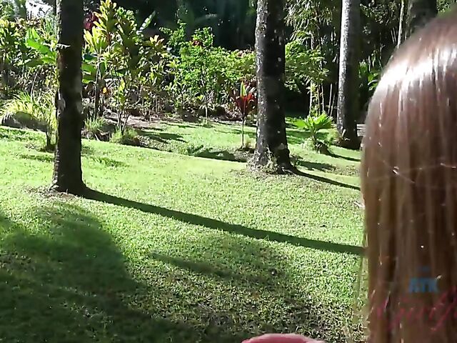 Cute POV girl Winter Jade traveling and fucking her man