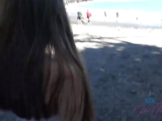 Cute POV girl Winter Jade traveling and fucking her man