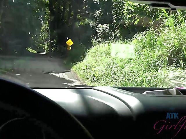 Cute POV girl Winter Jade traveling and fucking her man