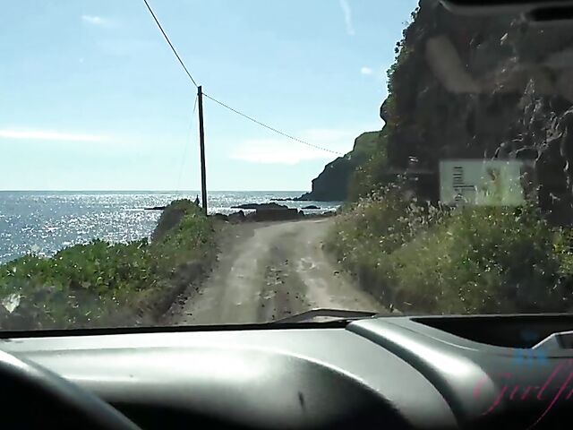 Cute POV girl Winter Jade traveling and fucking her man