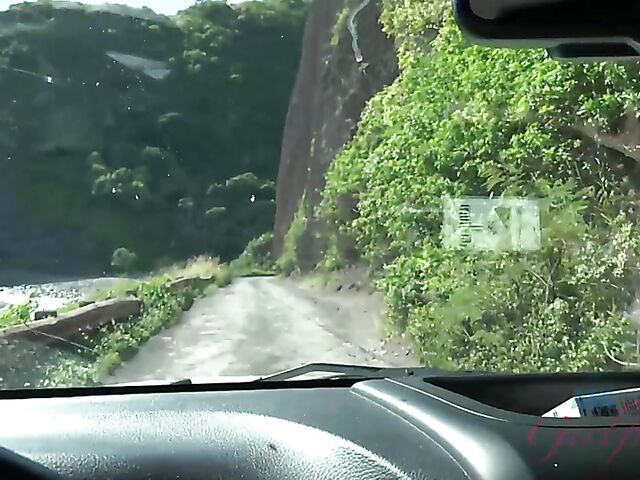 Cute POV girl Winter Jade traveling and fucking her man