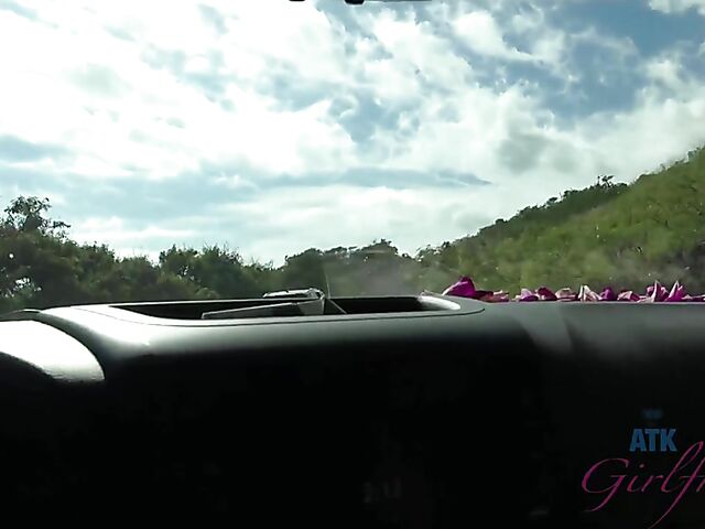 Cute POV girl Winter Jade traveling and fucking her man