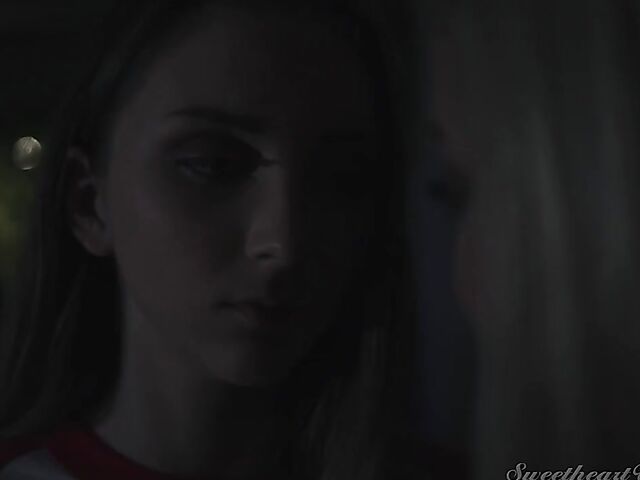 Macy Meadows and milf Serene Siren lesbian pussy licking in the night