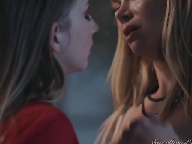 Macy Meadows and milf Serene Siren lesbian pussy licking in the night