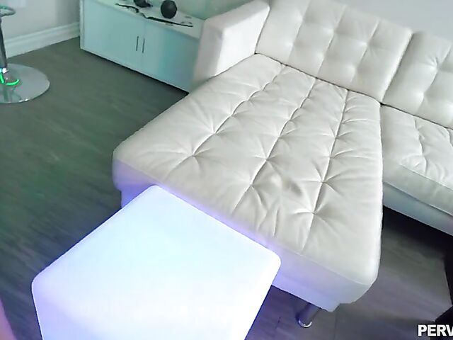 Becky Bandini - Stepmom POV blowie in the kitchen and pussy fuck in the living room