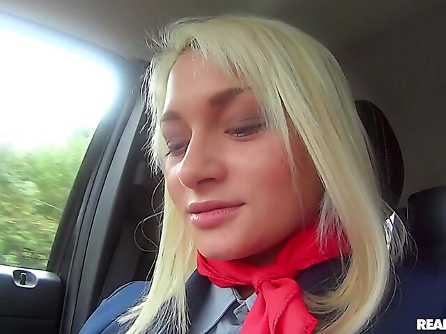 Pick up and POV car sex with russian blonde Alive Bell