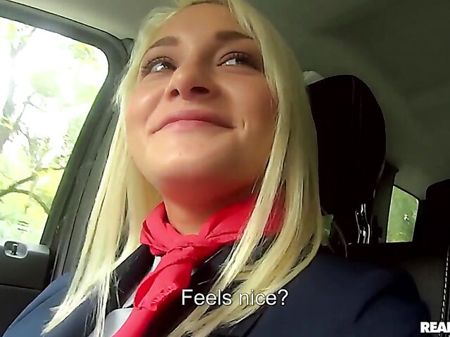 Pick up and POV car sex with russian blonde Alive Bell