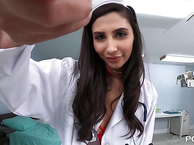 POV nurse in white stockings Gianna Dior takes your cock