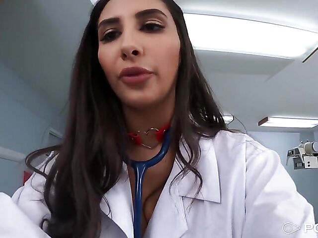 POV nurse in white stockings Gianna Dior takes your cock