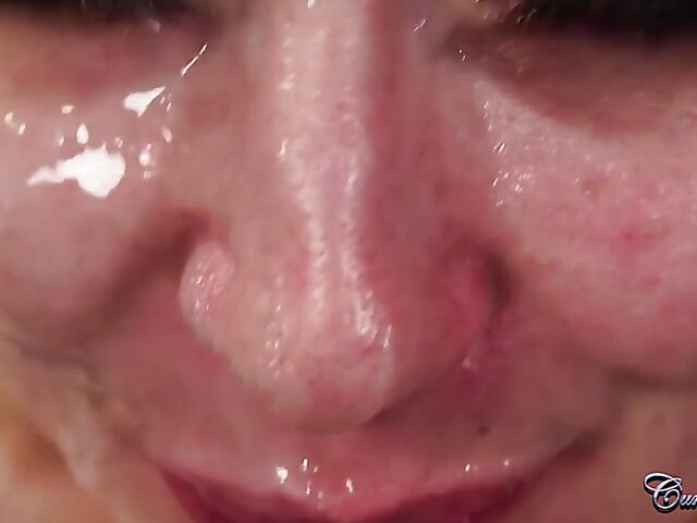 Small dick blowjob and messy facial with Candy Banks