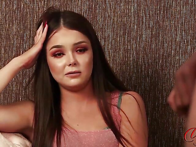 Louise Hardy showing her ass to a black guy and watching him jerk off