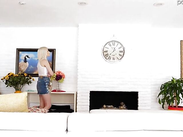 Tiny blonde teen Jessie Saint is way too horny