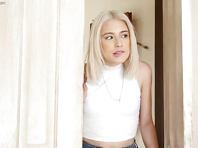 Tiny blonde teen Jessie Saint is way too horny