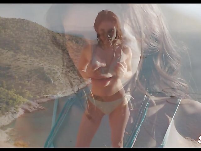 Seaside outdoor sex on the top of the hill with slender MILF Valentina Bianco